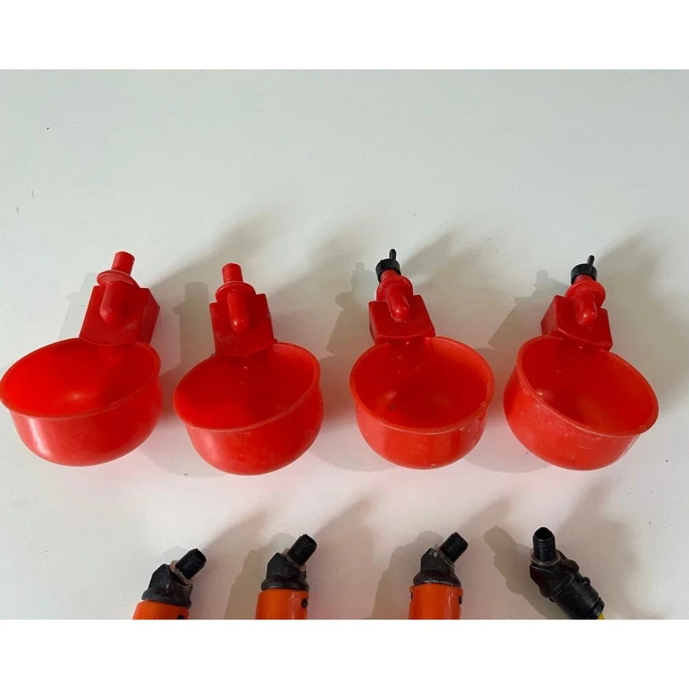8pc Bulk Lot of Automatic Drinking Poultry Chicken Automatic Waterer Water Cups